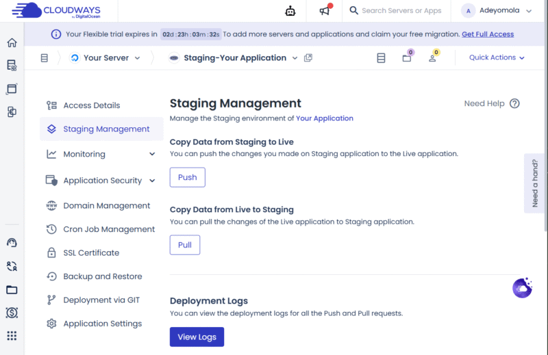 Staging management
