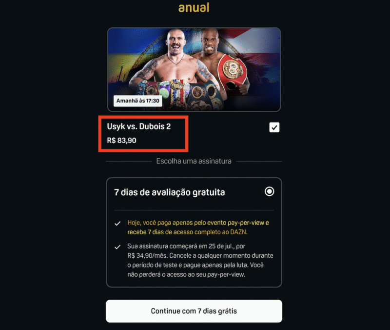 usyk vs dubois II dazn brazil