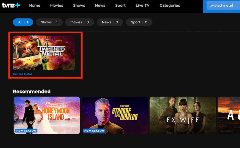 where to watch twisted metal tvnz+