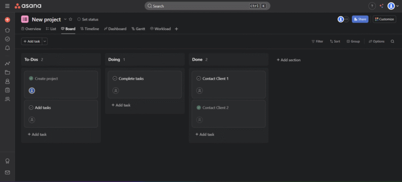 Asana Hands-On Testing
