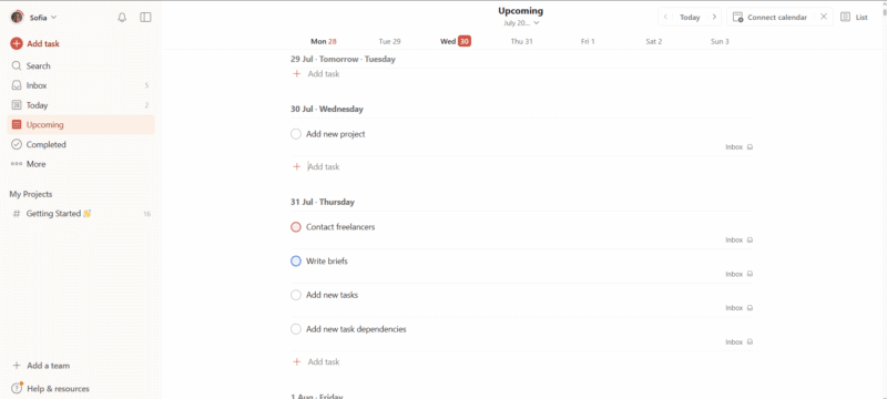 Todoist-numberfive Todoist for solopreneurs