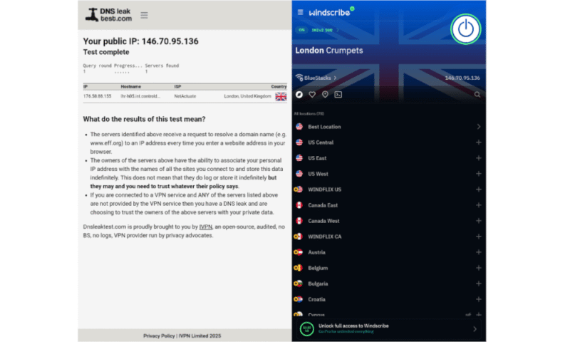 android free vpn windscribe leak test
