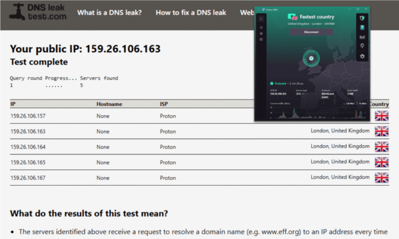 best uk vpn proton vpn leak test