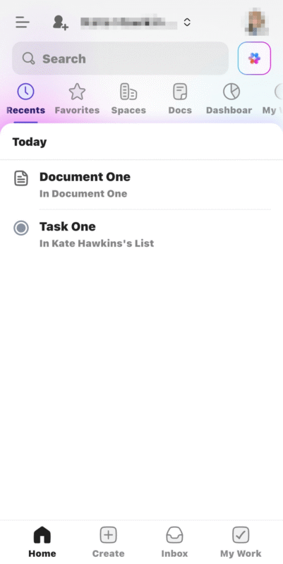 clickup ios task list