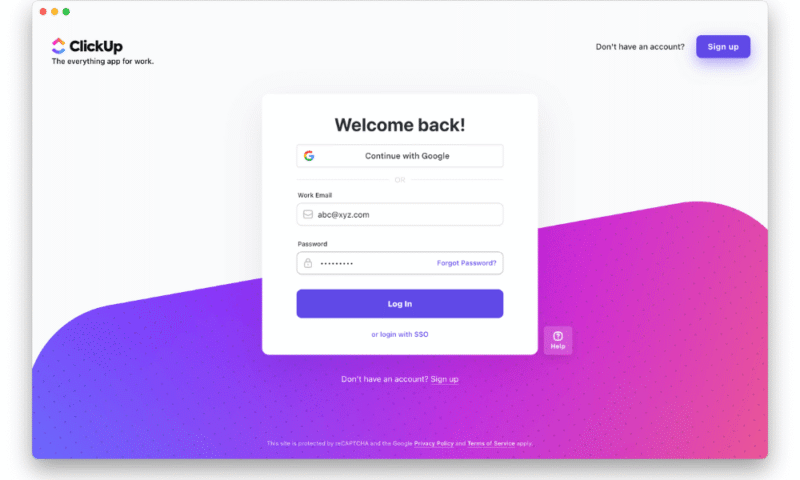 clickup mac app log in