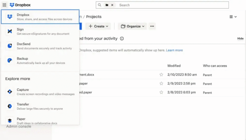 dropbox business native apps