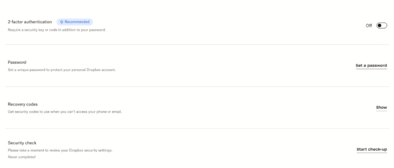 dropbox security