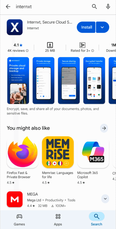 internxt android