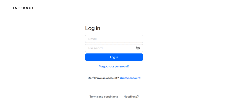 internxt login