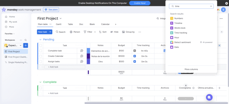 monday.com timetracking