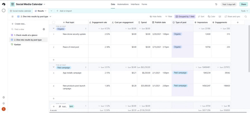 Airtable HandsOntestingvsTrello