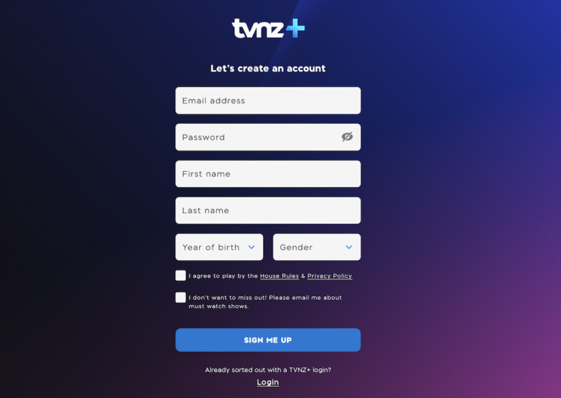 create free tvnz+ account