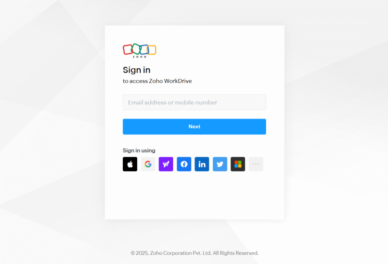 enter credentials