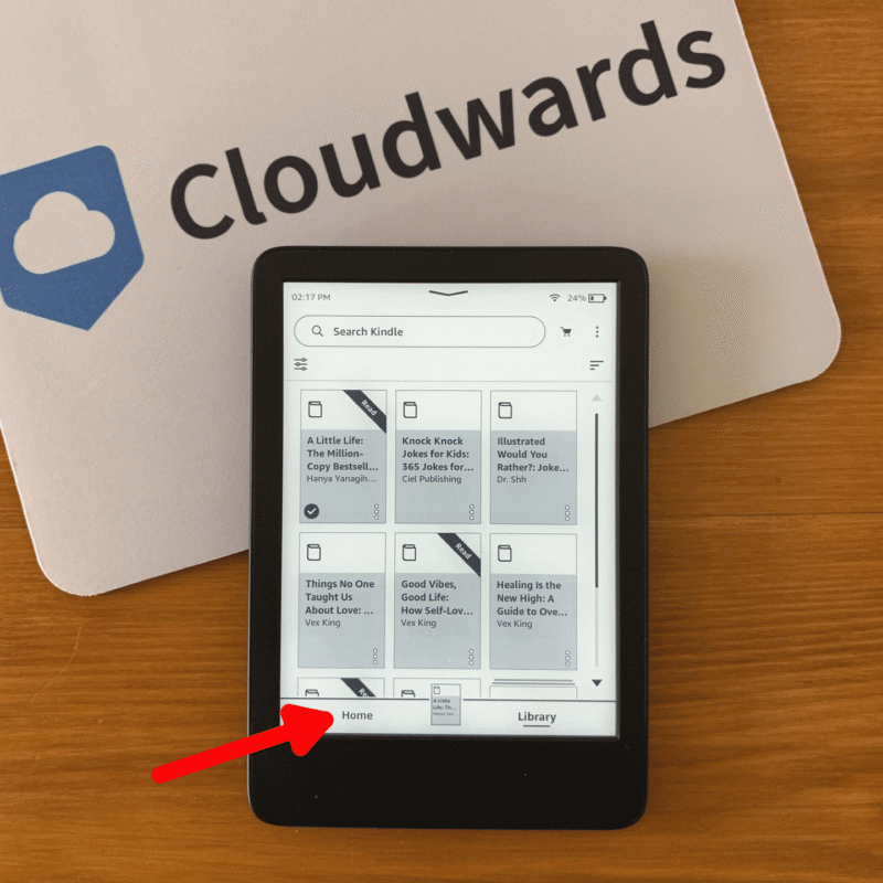 how to use kindle home page
