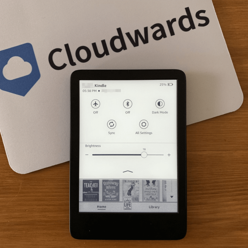 how to use kindle swipe down menu