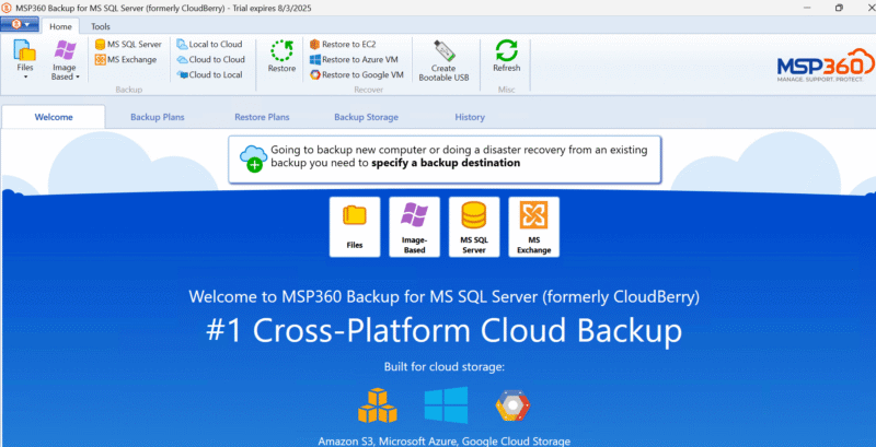 MSP360 server backup software.