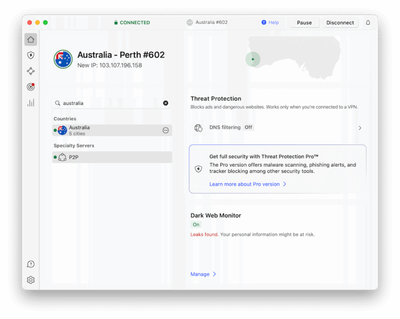 nordvpn australia server