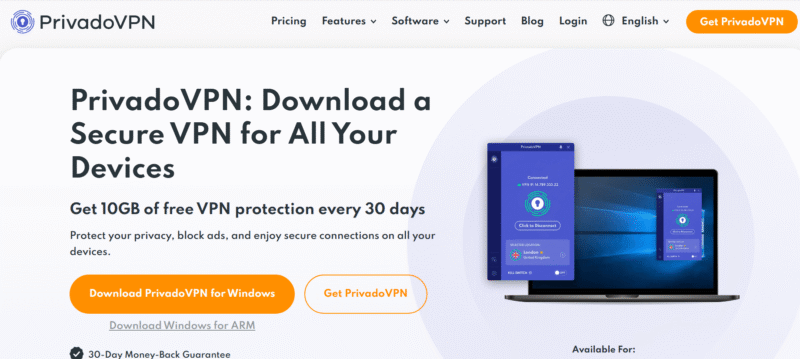 privadovpn homepage