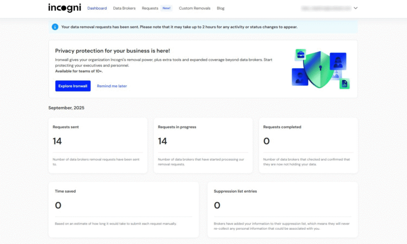 review incogni setup guide dashboard