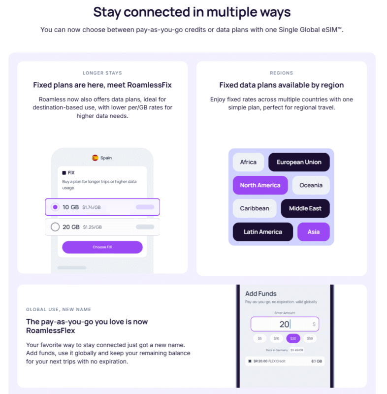 roamless plan types