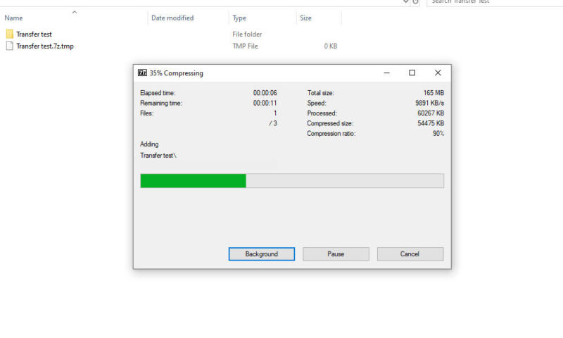send large files compress process
