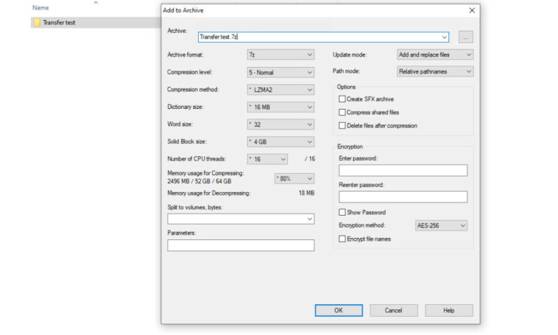 send large files compress settings
