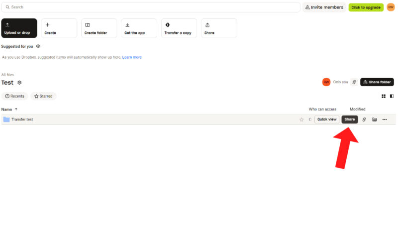 send large files dropbox share