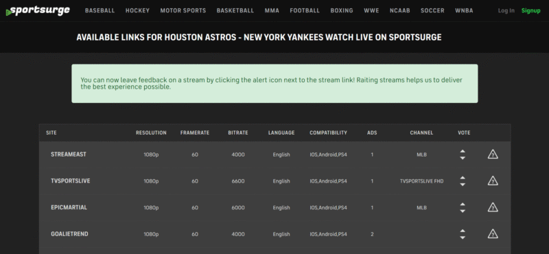 sportsurge links sportsurge links