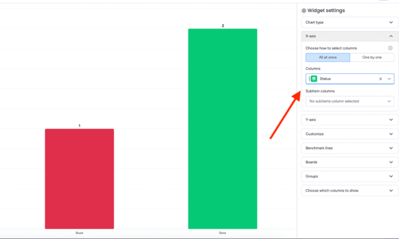 widget configuration options monday