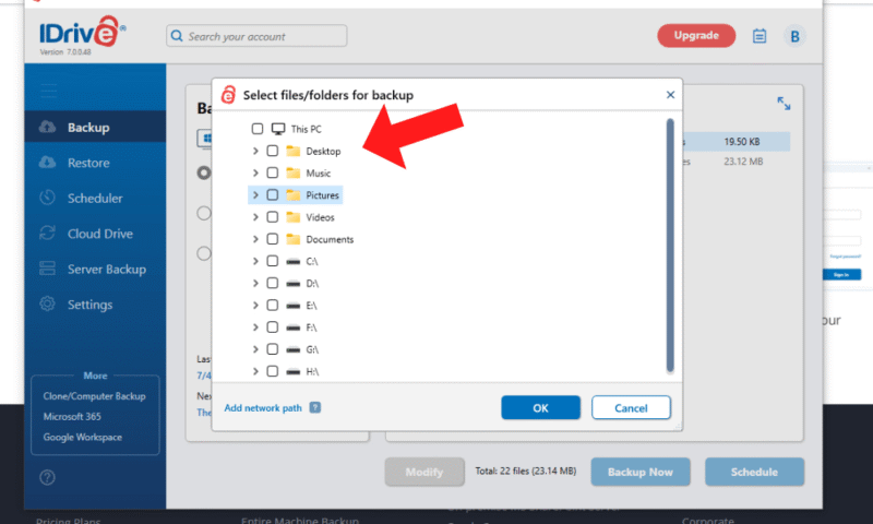 backup twitter idrive folders