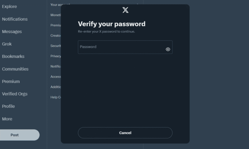 backup twitter verify password