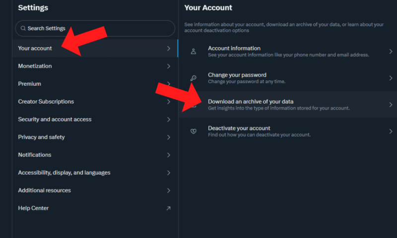 backup twitter your account
