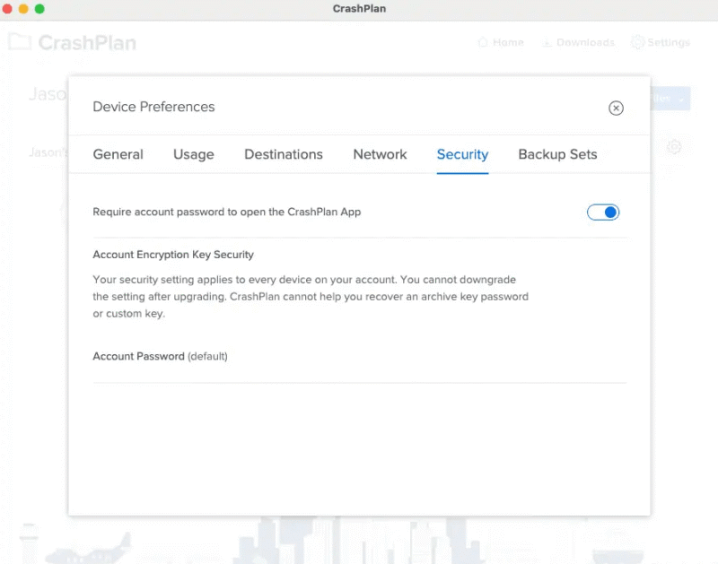 crashplan security
