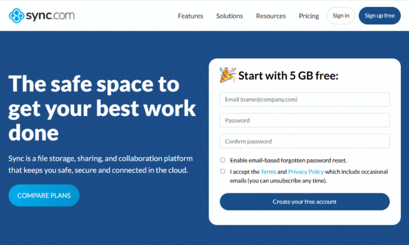 encrypt cloud sync account creation