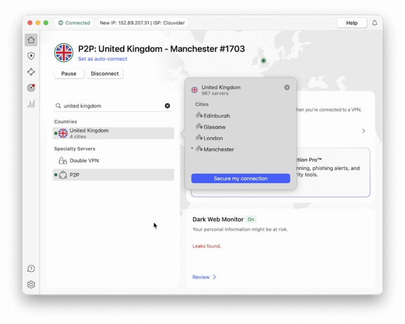 nordvpn uk server