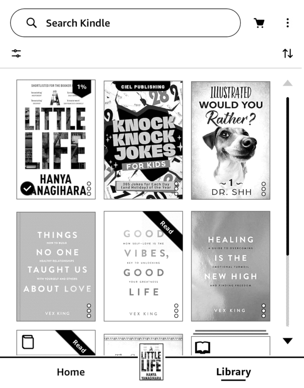 purchase kindle books on device book in library