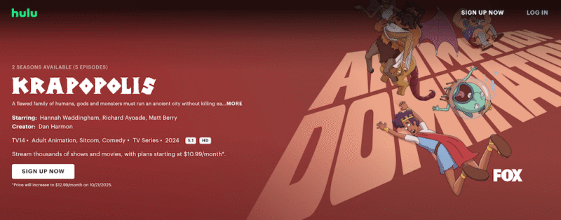 where to watch krapopolis hulu
