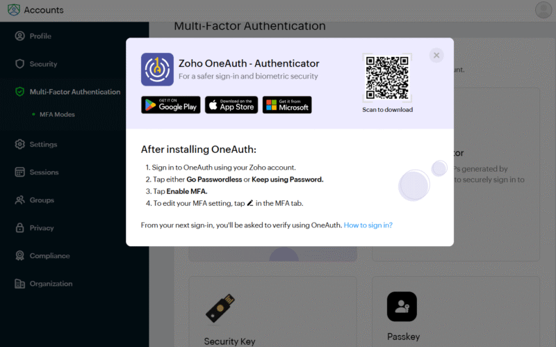zoho oneauth