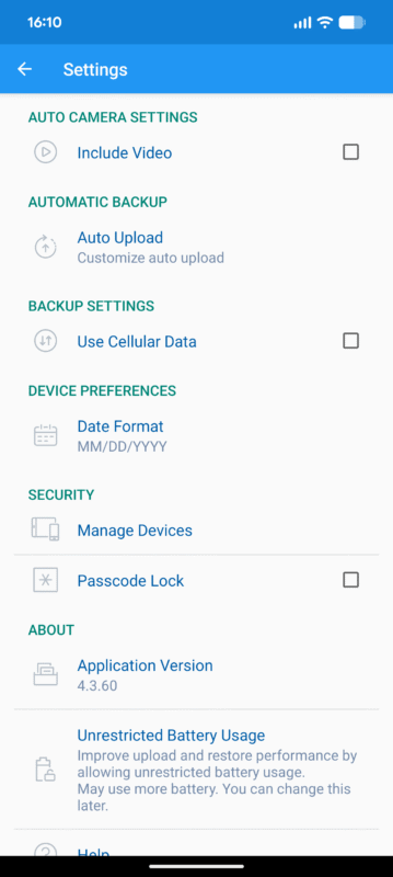 idrive-settings idrive settings