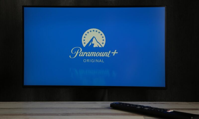 Paramount+ logo on television screen