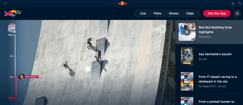 red bull tv homepage