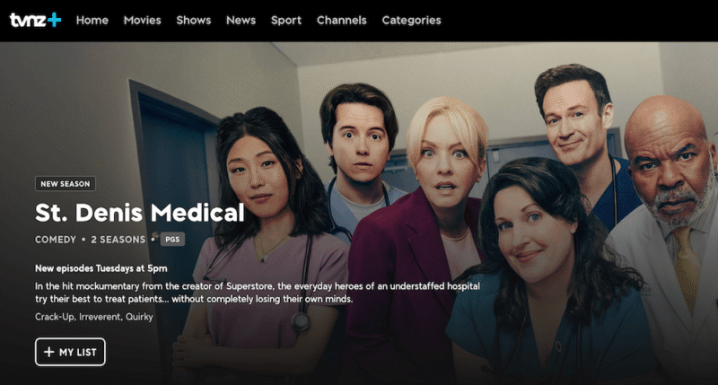 where to watch st denis medical tvnz+