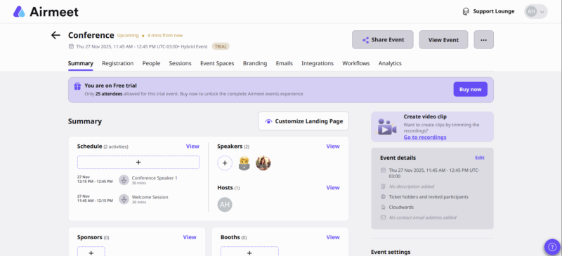 Airmeet eventmanager