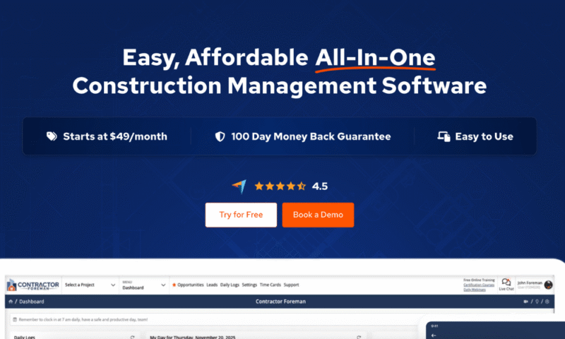 contractor foreman construction software