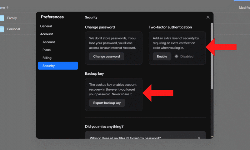 dropbox alternatives internxt