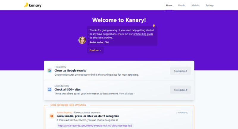 kanary dashboard