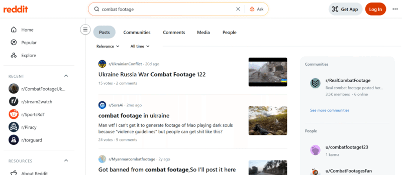 reddit homepage