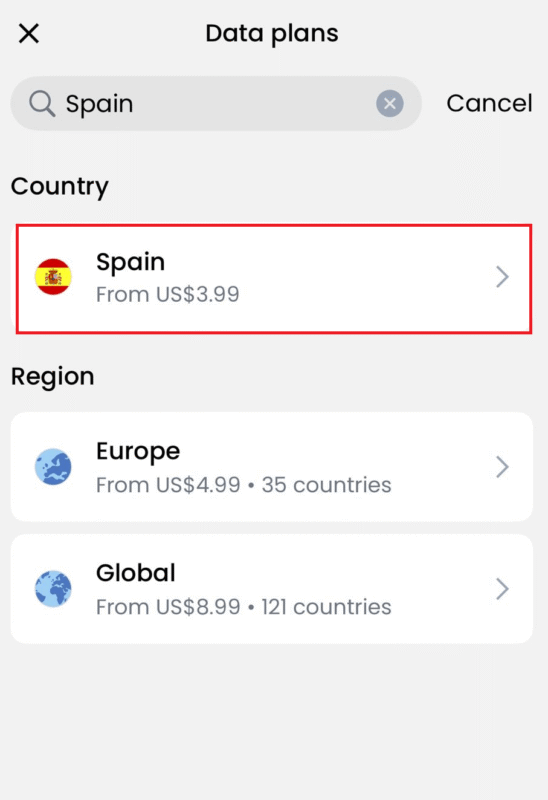 saily buy spain plan