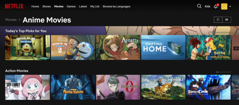 netflix anime catalog