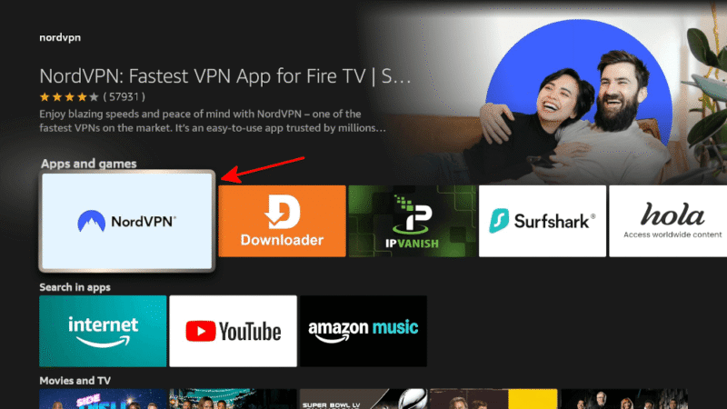 fire stick app store nordvpn